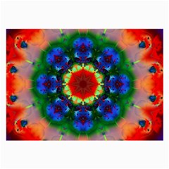 Fractal Digital Mandala Floral Large Glasses Cloth (2-side) by Celenk