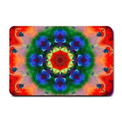 Fractal Digital Mandala Floral Small Doormat  by Celenk