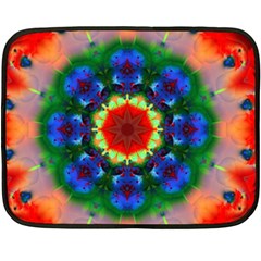 Fractal Digital Mandala Floral Fleece Blanket (mini) by Celenk