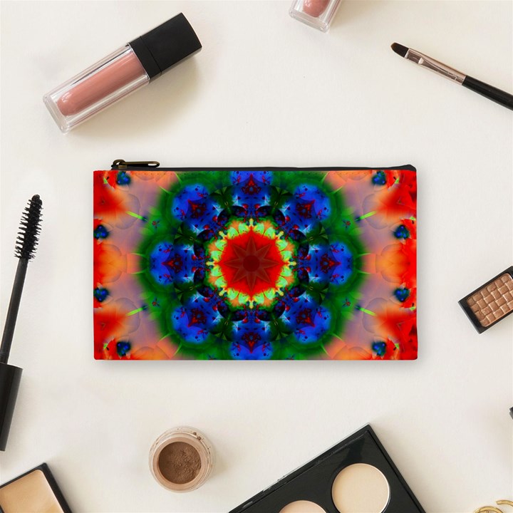 Fractal Digital Mandala Floral Cosmetic Bag (Small) 