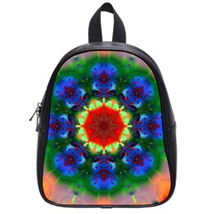 Fractal Digital Mandala Floral School Bag (small) by Celenk