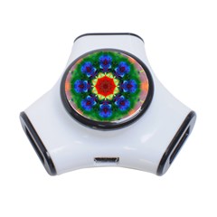 Fractal Digital Mandala Floral 3-port Usb Hub by Celenk