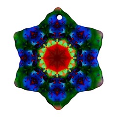 Fractal Digital Mandala Floral Snowflake Ornament (two Sides) by Celenk