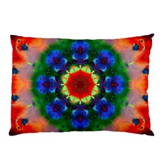 Fractal Digital Mandala Floral Pillow Case (two Sides) by Celenk