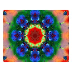 Fractal Digital Mandala Floral Double Sided Flano Blanket (large)  by Celenk