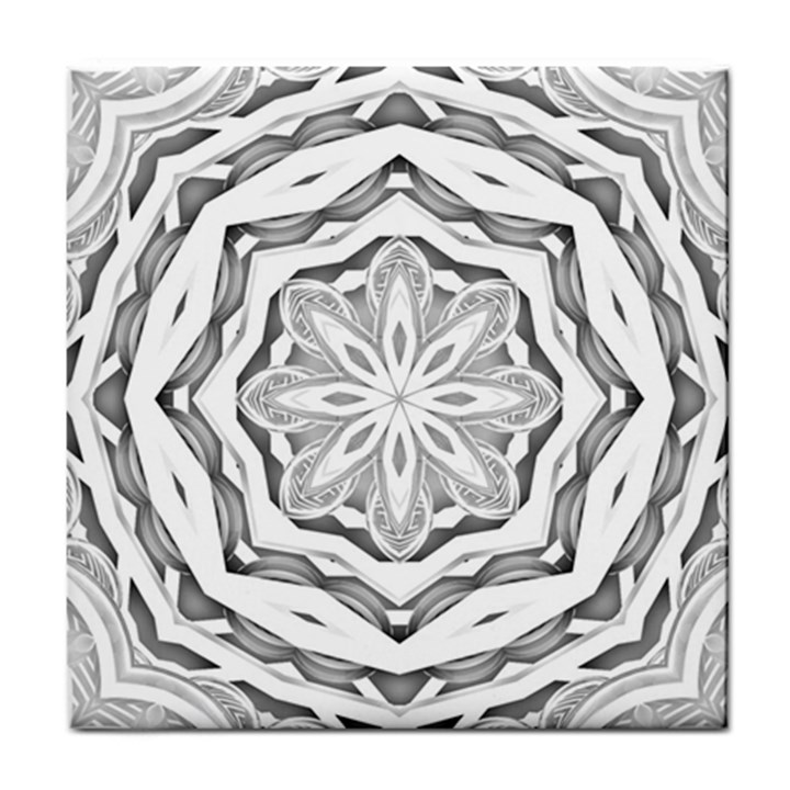 Mandala Pattern Floral Tile Coasters