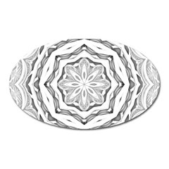 Mandala Pattern Floral Oval Magnet by Celenk