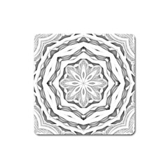 Mandala Pattern Floral Square Magnet by Celenk