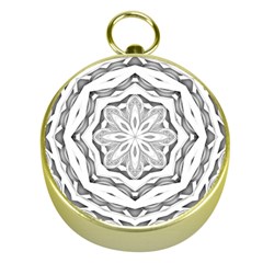 Mandala Pattern Floral Gold Compasses by Celenk