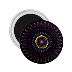 Fractal Purple Mandala Violet 2 25  Magnets by Celenk