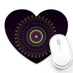 Fractal Purple Mandala Violet Heart Mousepads by Celenk