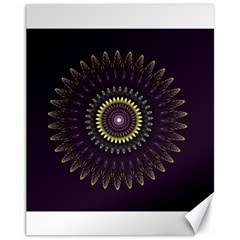 Fractal Purple Mandala Violet Canvas 11  X 14   by Celenk