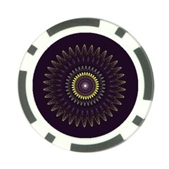 Fractal Purple Mandala Violet Poker Chip Card Guard by Celenk