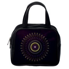 Fractal Purple Mandala Violet Classic Handbags (one Side) by Celenk