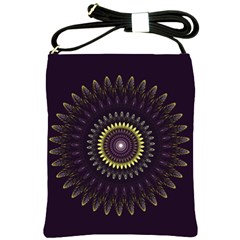 Fractal Purple Mandala Violet Shoulder Sling Bags by Celenk