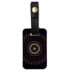 Fractal Purple Mandala Violet Luggage Tags (one Side)  by Celenk