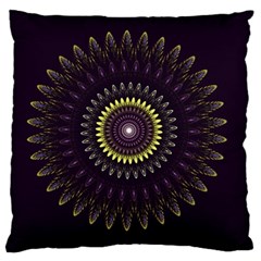 Fractal Purple Mandala Violet Large Cushion Case (one Side) by Celenk