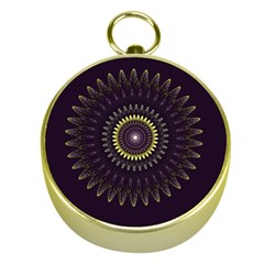 Fractal Purple Mandala Violet Gold Compasses by Celenk