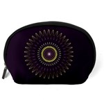 Fractal Purple Mandala Violet Accessory Pouches (Large)  Back