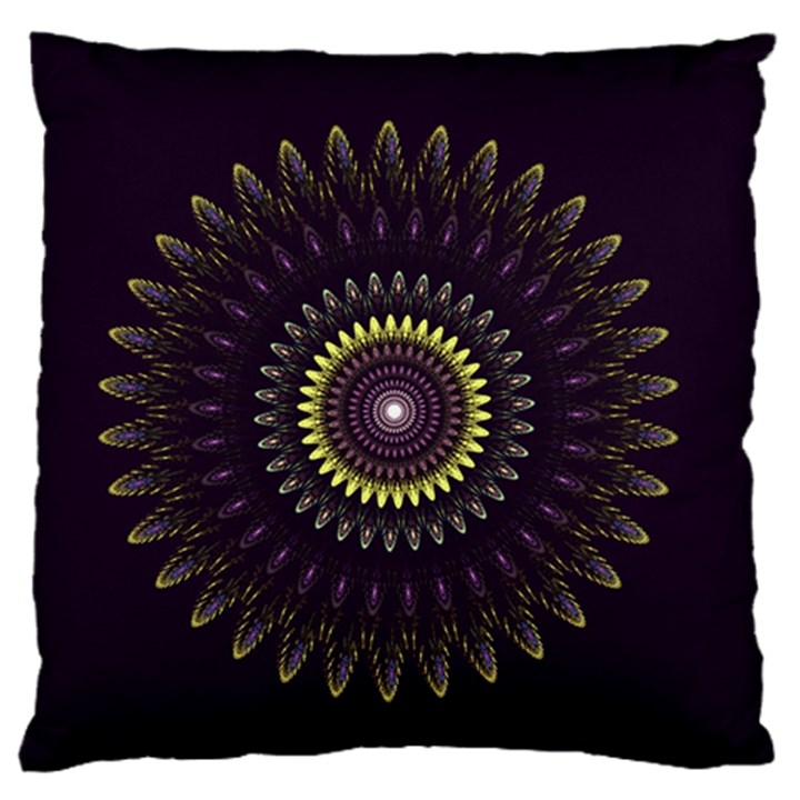 Fractal Purple Mandala Violet Standard Flano Cushion Case (Two Sides)