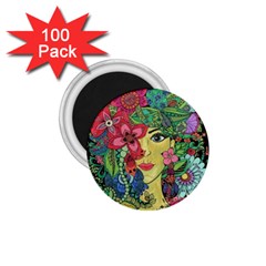 Mandala Figure Nature Girl 1 75  Magnets (100 Pack)  by Celenk