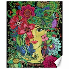 Mandala Figure Nature Girl Canvas 8  X 10  by Celenk