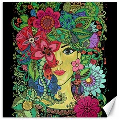 Mandala Figure Nature Girl Canvas 16  X 16   by Celenk