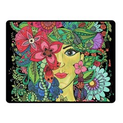 Mandala Figure Nature Girl Fleece Blanket (small) by Celenk