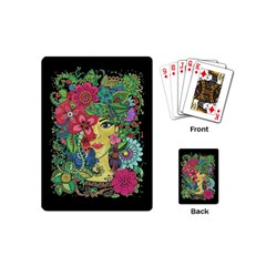 Mandala Figure Nature Girl Playing Cards (mini)  by Celenk