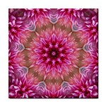 Flower Mandala Art Pink Abstract Tile Coasters Front