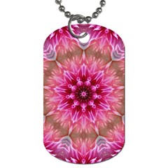 Flower Mandala Art Pink Abstract Dog Tag (two Sides) by Celenk