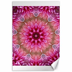 Flower Mandala Art Pink Abstract Canvas 12  X 18   by Celenk