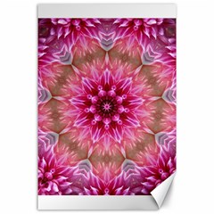 Flower Mandala Art Pink Abstract Canvas 24  X 36  by Celenk