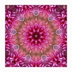 Flower Mandala Art Pink Abstract Medium Glasses Cloth (2-side) by Celenk