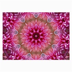 Flower Mandala Art Pink Abstract Large Glasses Cloth (2-side) by Celenk