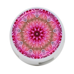 Flower Mandala Art Pink Abstract 4-port Usb Hub (one Side) by Celenk