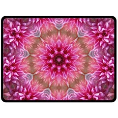 Flower Mandala Art Pink Abstract Fleece Blanket (large)  by Celenk