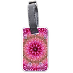 Flower Mandala Art Pink Abstract Luggage Tags (one Side)  by Celenk