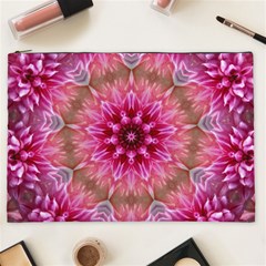 Flower Mandala Art Pink Abstract Cosmetic Bag (xxl)  by Celenk