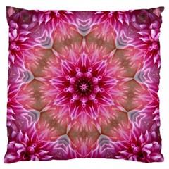 Flower Mandala Art Pink Abstract Standard Flano Cushion Case (one Side) by Celenk