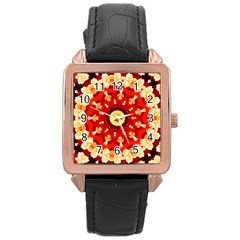 Abstract Art Abstract Background Rose Gold Leather Watch  by Celenk