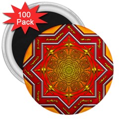 Mandala Zen Meditation Spiritual 3  Magnets (100 Pack) by Celenk