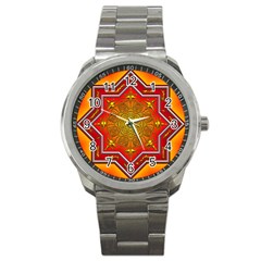 Mandala Zen Meditation Spiritual Sport Metal Watch by Celenk