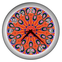 Abstract Art Abstract Background Wall Clocks (silver)  by Celenk