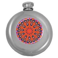 Abstract Art Abstract Background Round Hip Flask (5 Oz) by Celenk