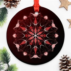 Mandala Red Bright Kaleidoscope Ornament (round) by Celenk