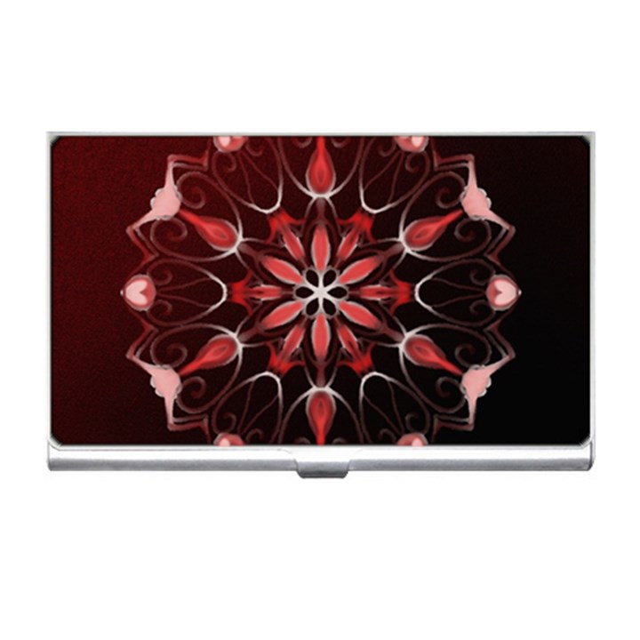 Mandala Red Bright Kaleidoscope Business Card Holders