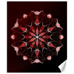 Mandala Red Bright Kaleidoscope Canvas 8  X 10  by Celenk