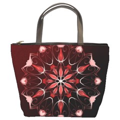 Mandala Red Bright Kaleidoscope Bucket Bags by Celenk