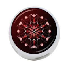 Mandala Red Bright Kaleidoscope 4-port Usb Hub (one Side) by Celenk